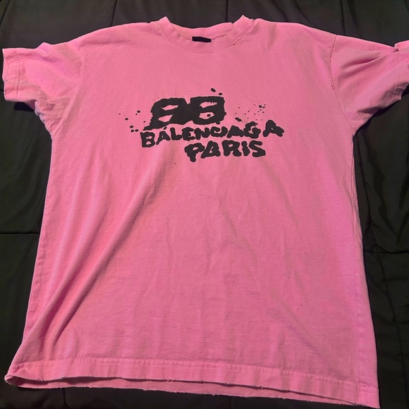 Balenciaga pink graffiti tee